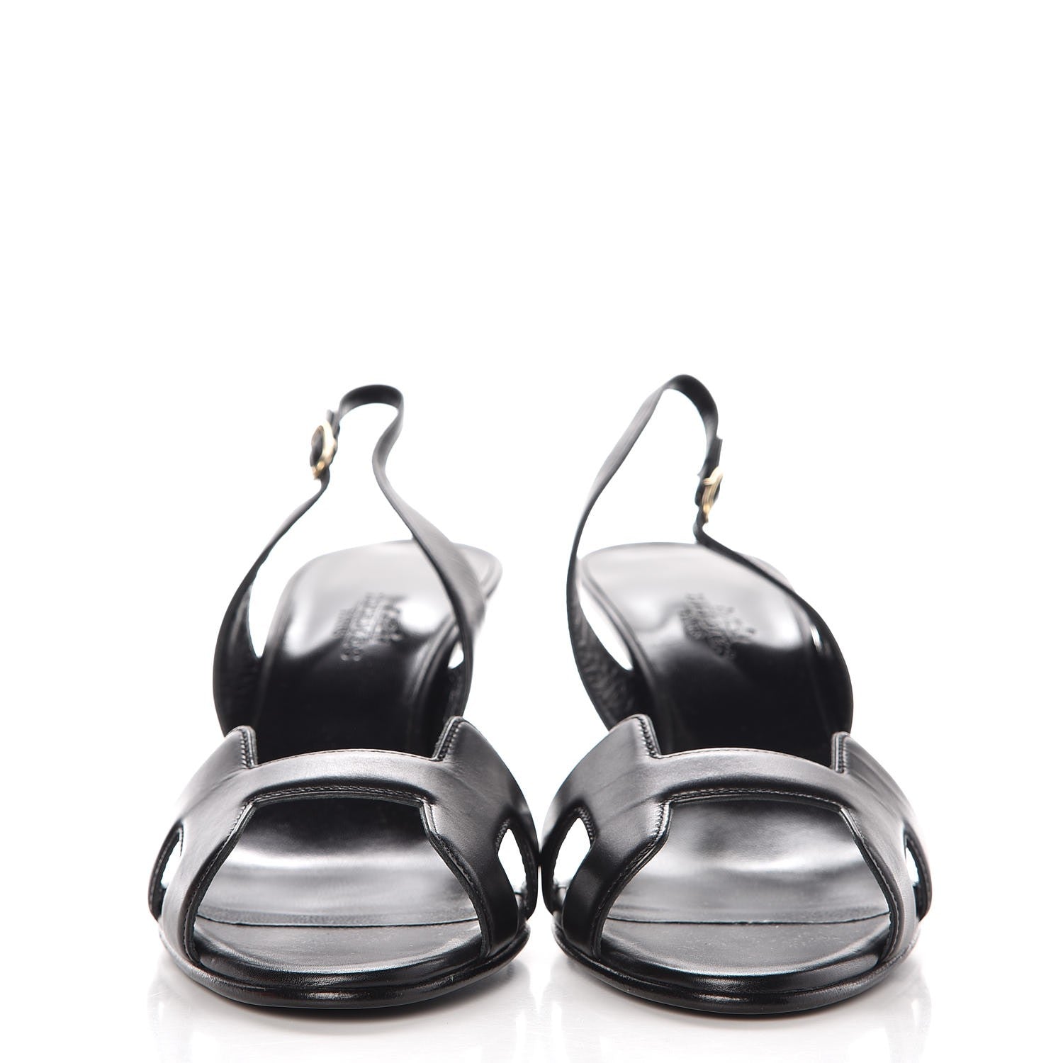 Hermes Calfskin Night 70 Slingback Sandals 38.5 Black 2 of 8