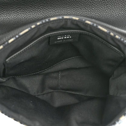 Christian Dior Grained Calfskin Oblique Saddle Messenger Black 5 of 10