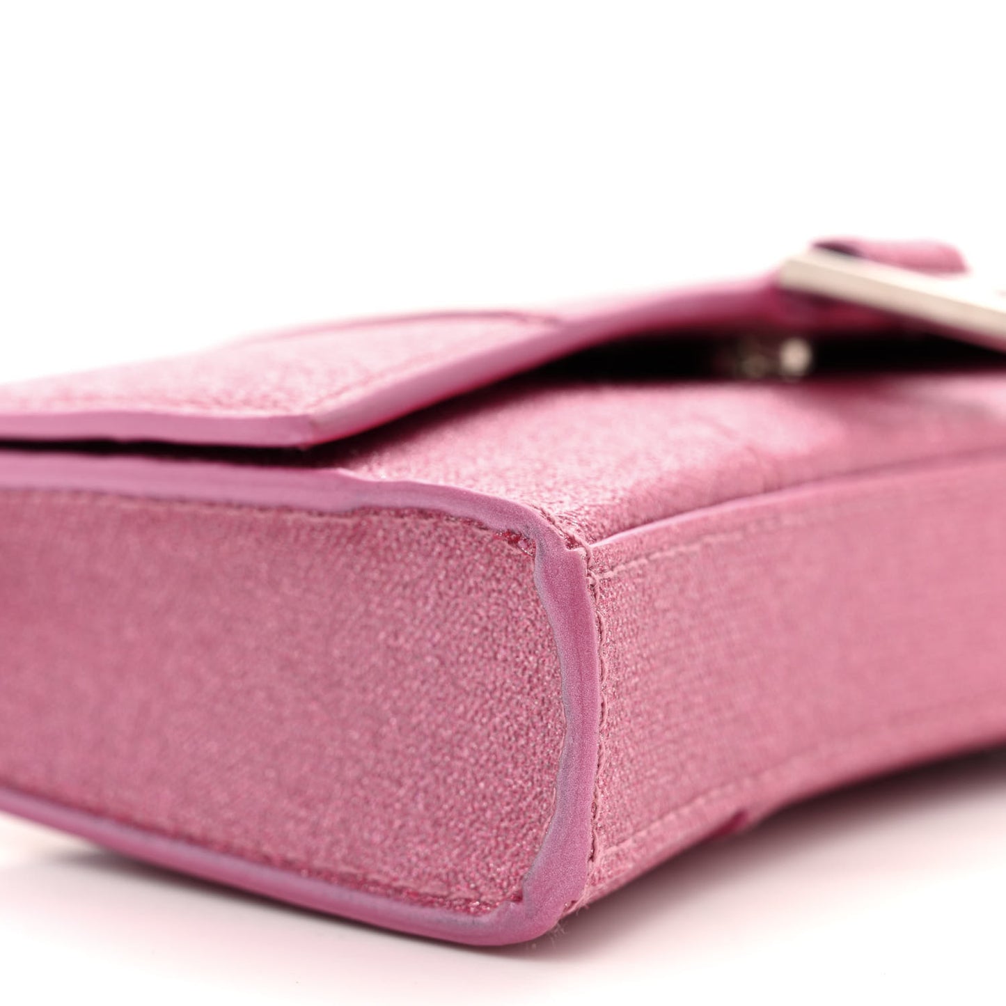Sparkling Fabric XS Hourglass Wallet On Chain Sweet Pink
