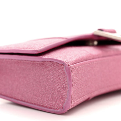 Balenciaga Sparkling Fabric XS Hourglass Wallet On Chain Sweet Pink 8 of 11