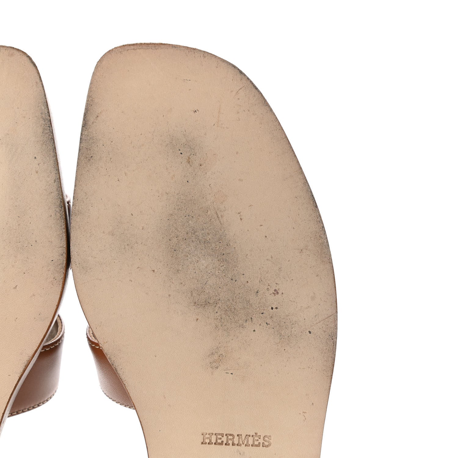 Hermes Box Calfskin Oran Sandals 39.5 Gold 10 of 11