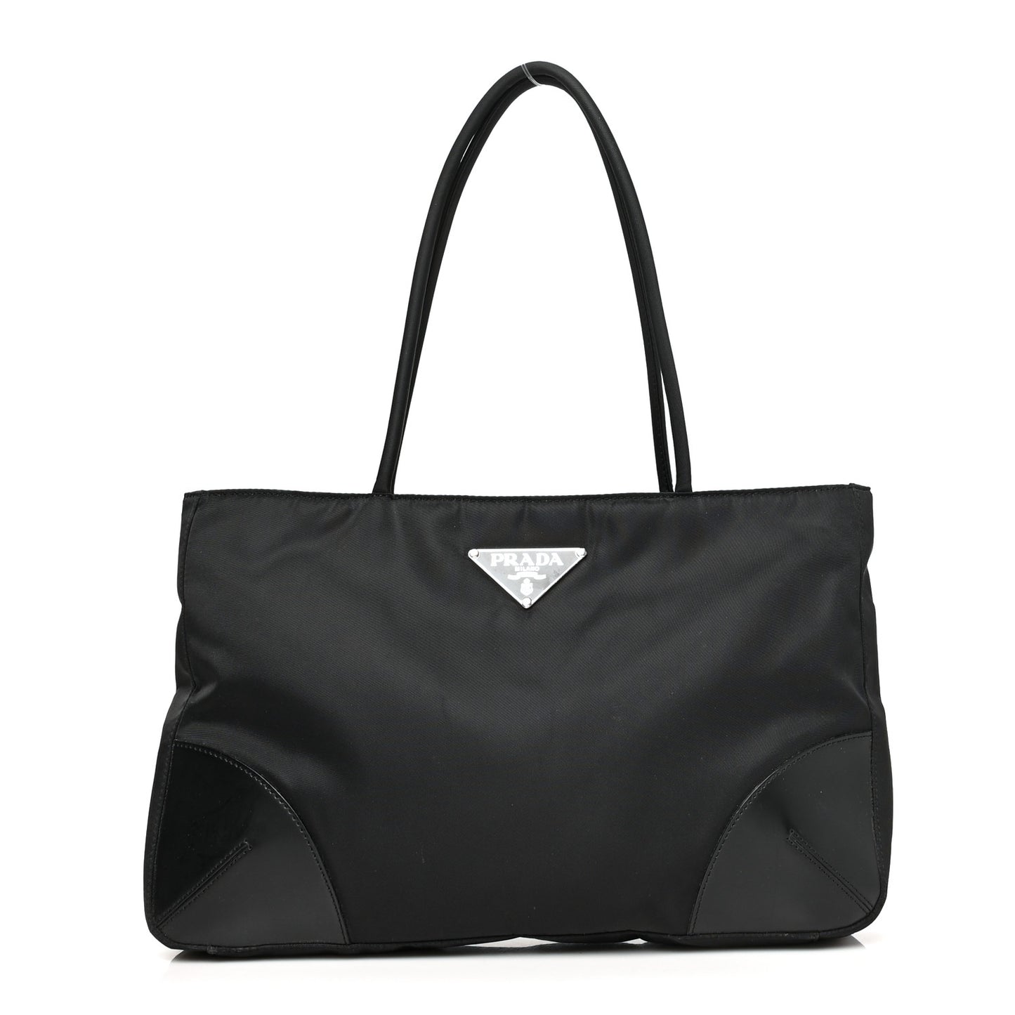 Calfskin Tessuto Nylon Easy Shoulder Bag Black
