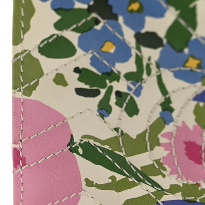 Gucci X KEN SCOTT Calfskin Matelasse Floral Print GG Marmont Card Case Wallet Ivory Pink 9 of 10