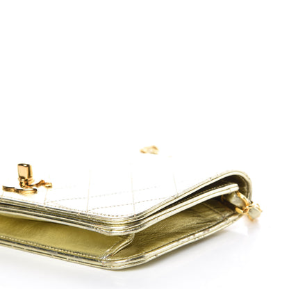 Chanel Metallic Lambskin Quilted Mini Flap Gold 10 of 16