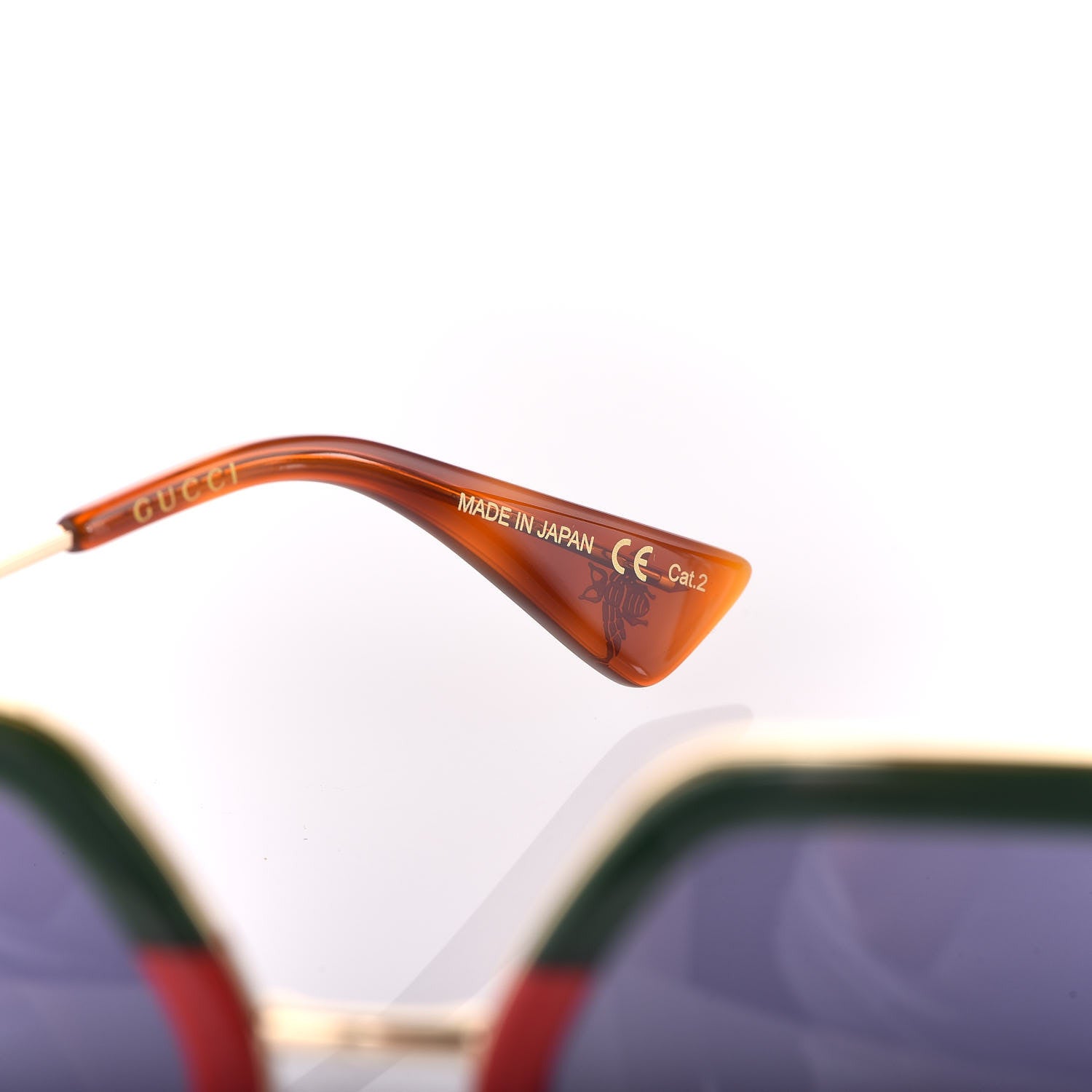 Gucci Square Frame Web GG0106S Sunglasses Tortoise 5 of 9