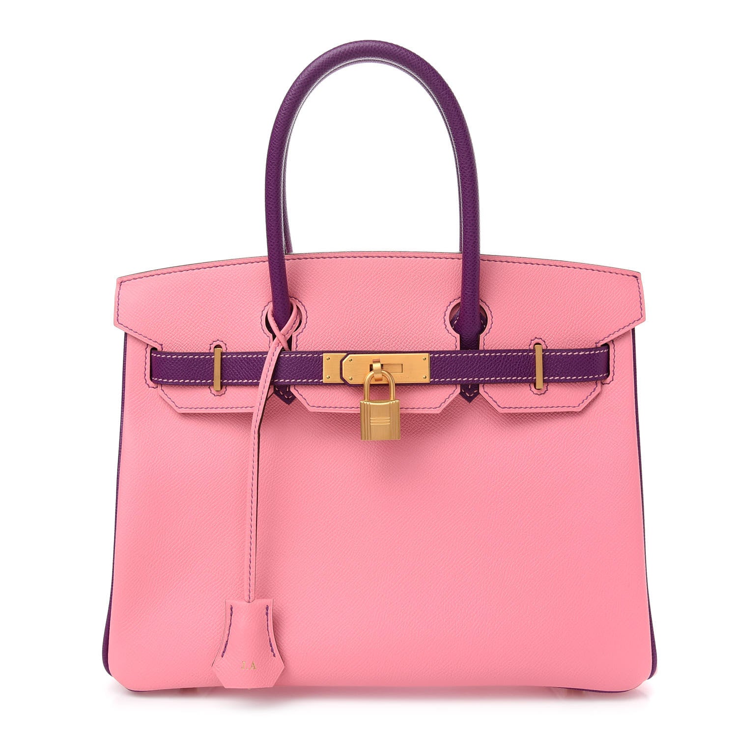 Hermes Epsom Horseshoe Bi Color Birkin 30 Rose Confetti Anemone 1 of 11