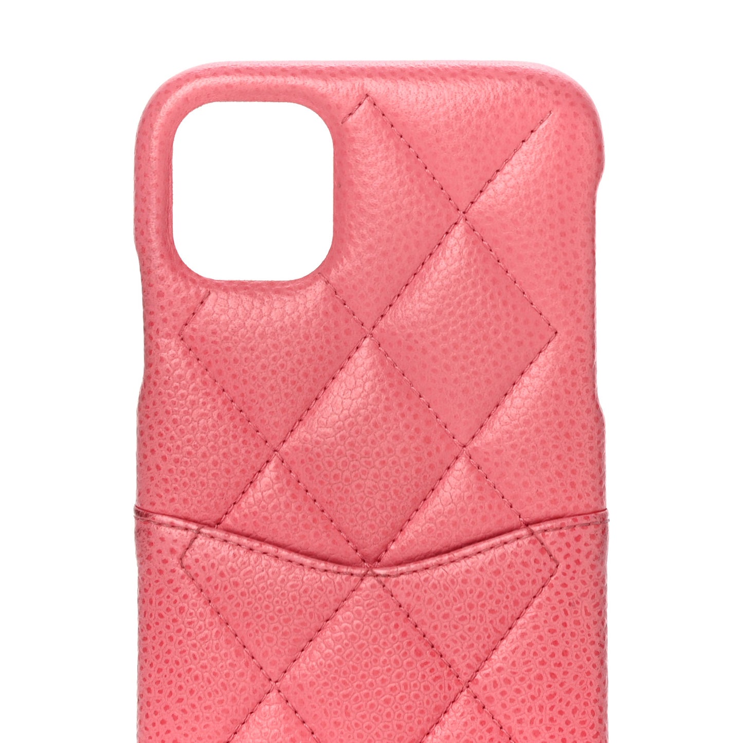 Caviar Quilted iPhone 11 Tech Case Pink