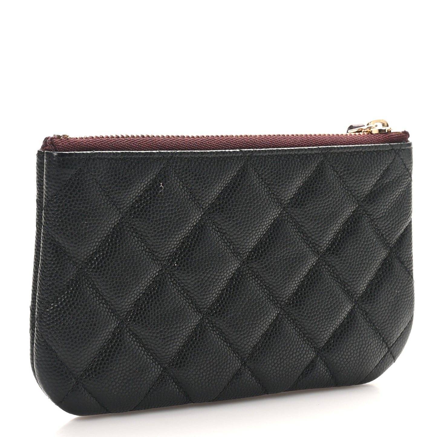 Caviar Quilted Small Cosmetic Case Black