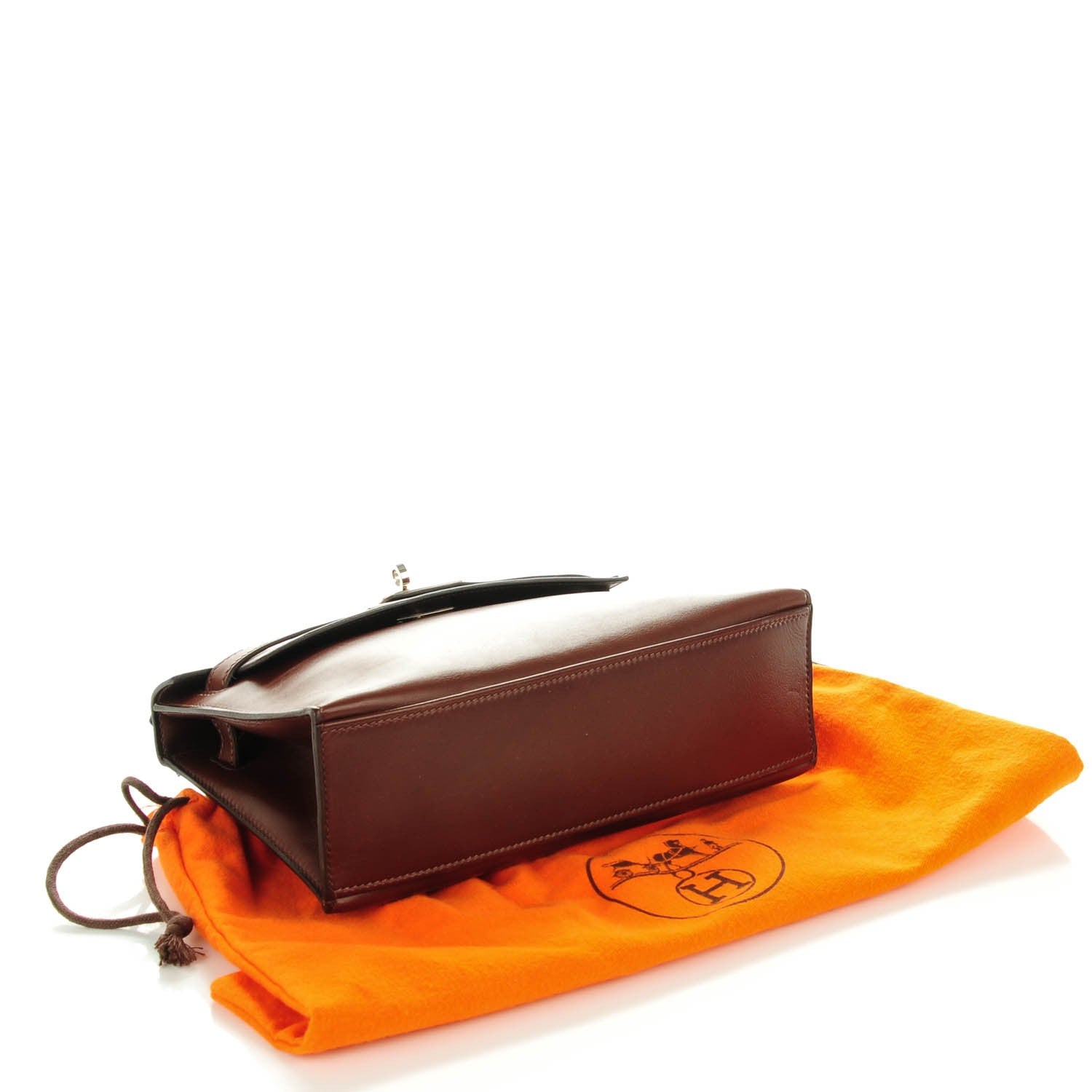 Hermes Evercalf Kelly Pochette Clutch Havane 12 of 16