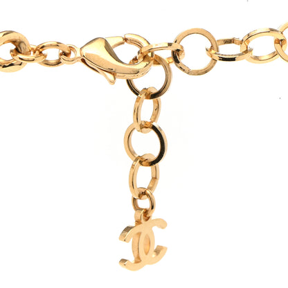Chanel Metal Enamel Quilted CC Chain Necklace Pendant Gold Black 5 of 7