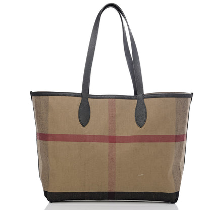 Burberry Coated Canvas Mega Check Medium Doodle Tote Black 3 of 16