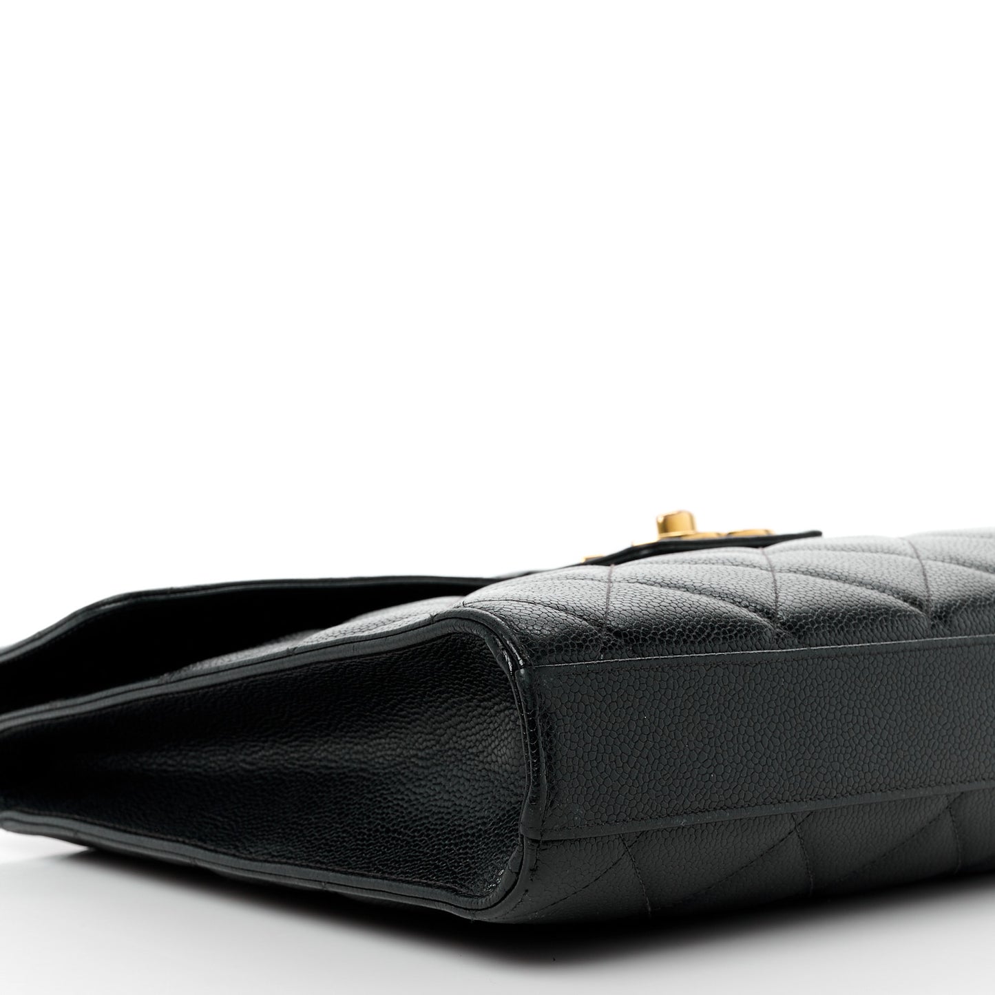 Caviar Quilted Briefcase Laptop Bag Black