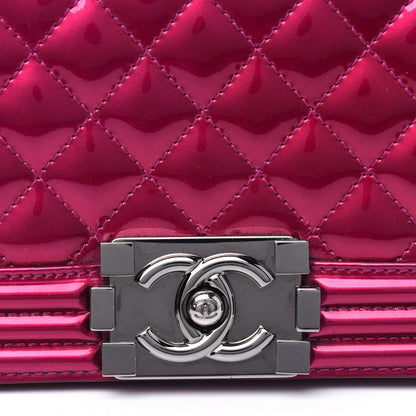 Chanel Metallic Patent Calfskin Quilted Small Boy Flap Pink 5 of 6