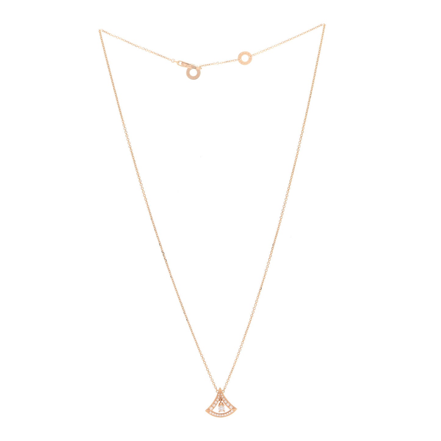 18K Rose Gold Diamond Divas' Dream Openwork Pave Pendant Necklace