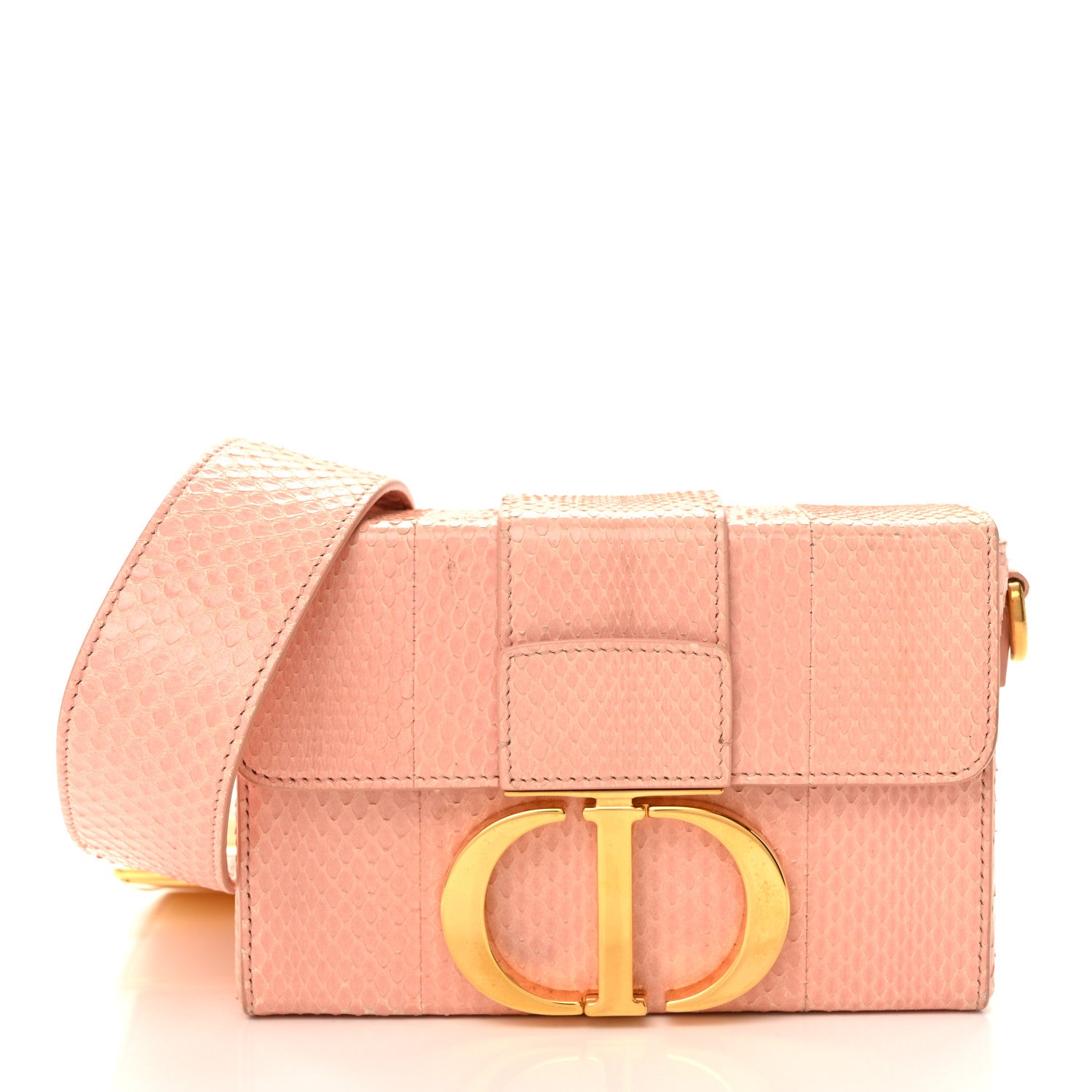 Christian Dior Snakeskin 30 Montaigne Box Bag Rose Clair 1 of 11