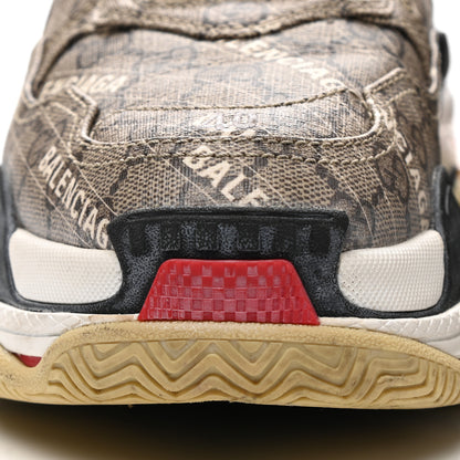 Balenciaga X GUCCI GG Supreme Monogram Allover Logo Womens Triple S Sneakers 40 Beige Ebony Mystic White 9 of 11