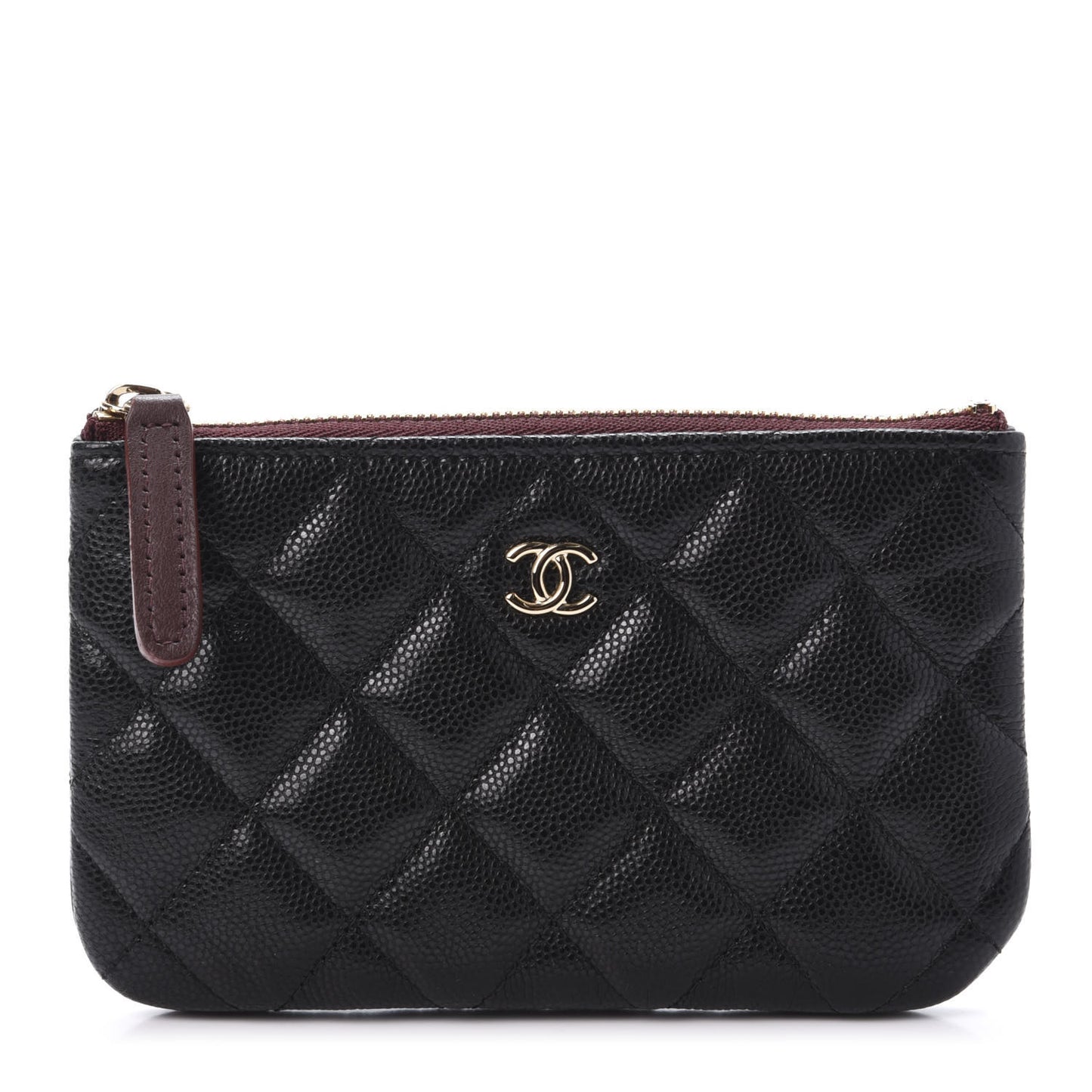 Caviar Quilted Small Cosmetic Case Black