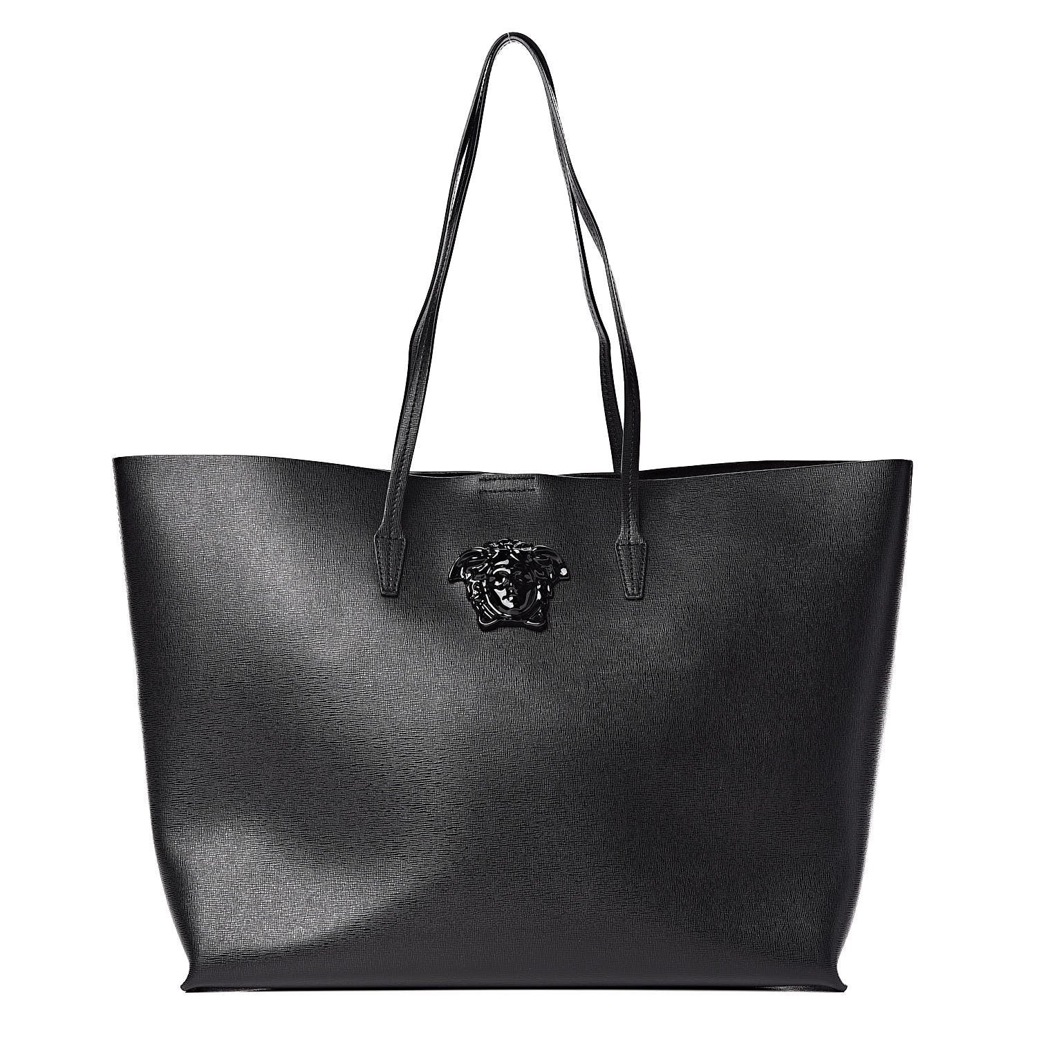 Versace Grained Calfskin Palazzo Medusa Tote Black 3 of 10