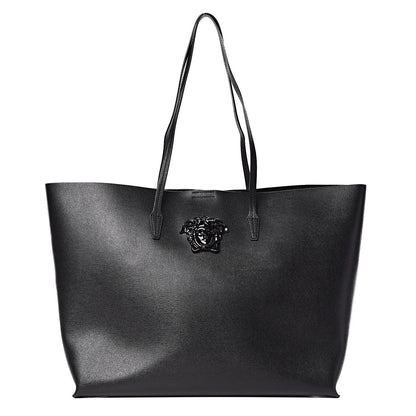 Versace Grained Calfskin Palazzo Medusa Tote Black 3 of 10