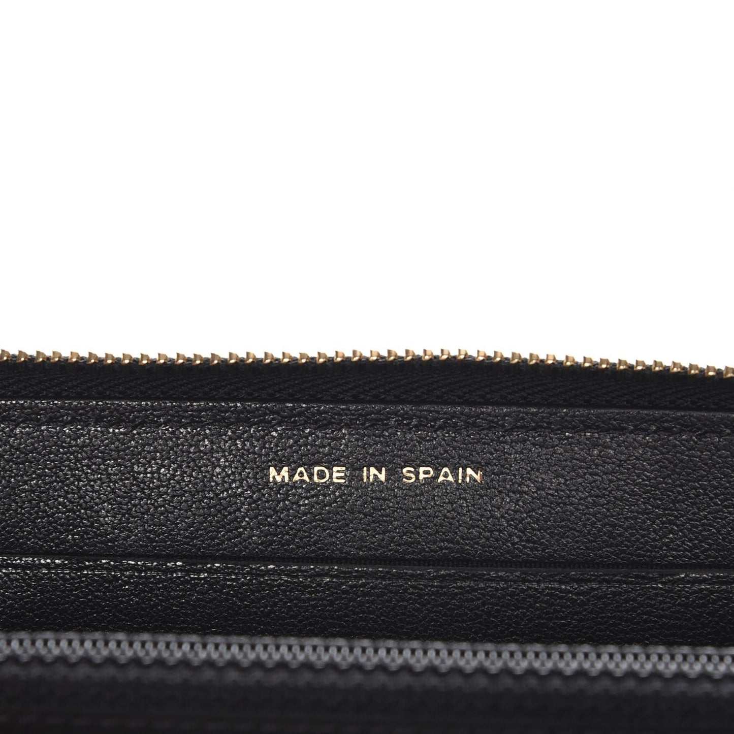 Sheepskin Chevron Quilted Mademoiselle Vintage Zip Around Wallet Black
