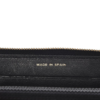 Chanel Sheepskin Chevron Quilted Mademoiselle Vintage Zip Around Wallet Black 6 of 9