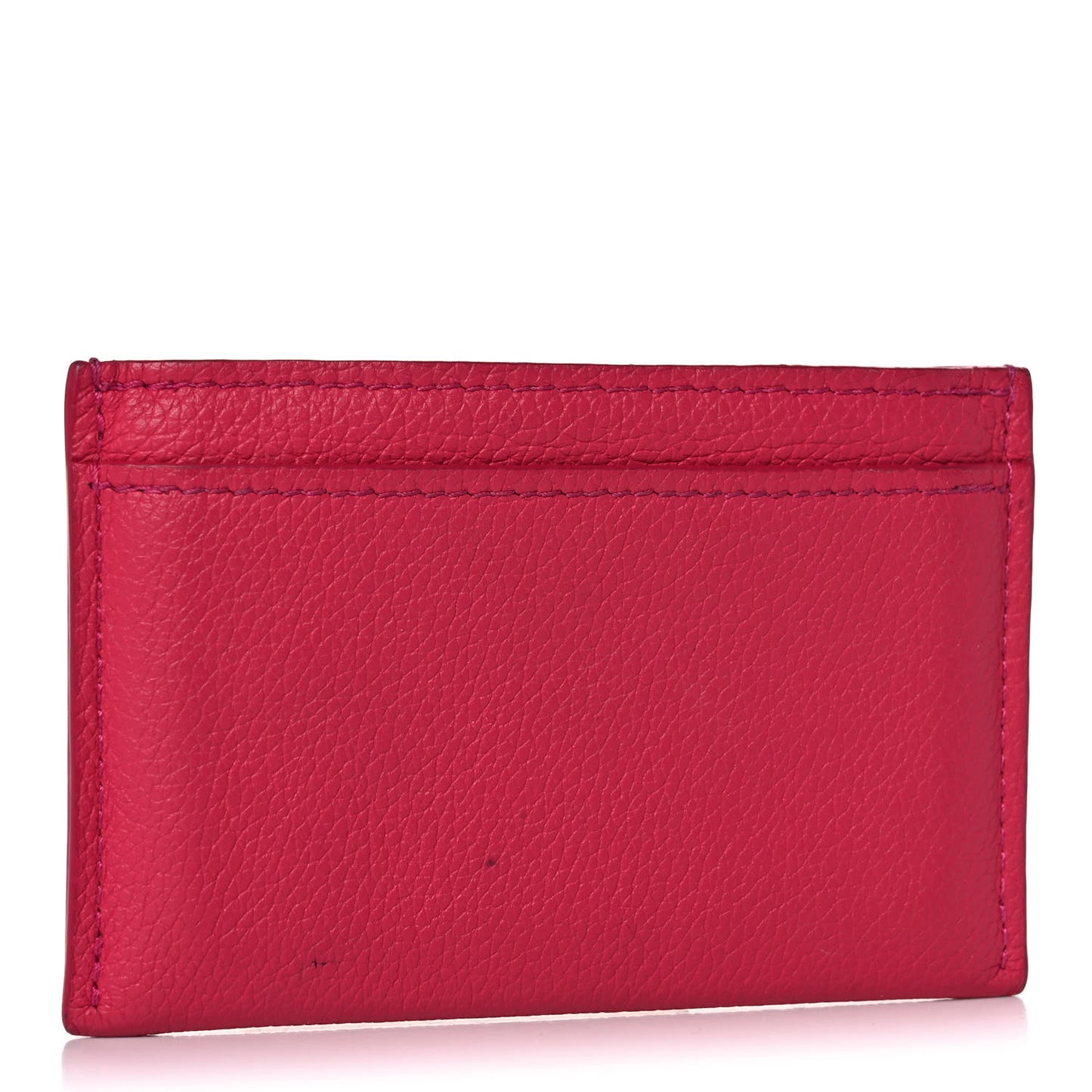 Calfskin Lockme Card Holder Hot Pink