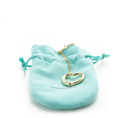 Tiffany 18K Yellow Gold Elsa Peretti Medium Open Heart Pendant Necklace 7 of 7