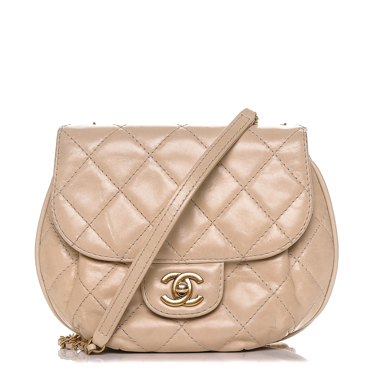 Chanel Aged Calfskin Small Bubble CC Flap Beige 1 of 7