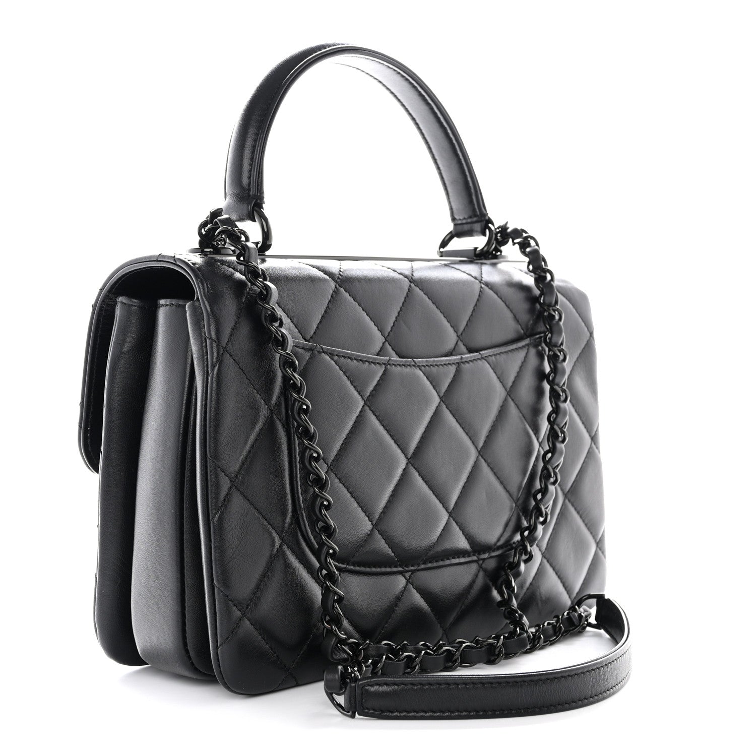 Chanel Lambskin Quilted Small Trendy CC Dual Handle Flap Bag So Black 3 of 10