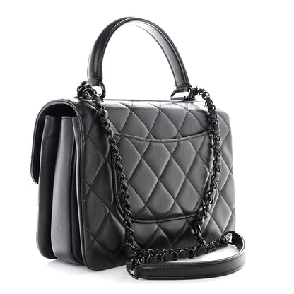 Chanel Lambskin Quilted Small Trendy CC Dual Handle Flap Bag So Black 3 of 10