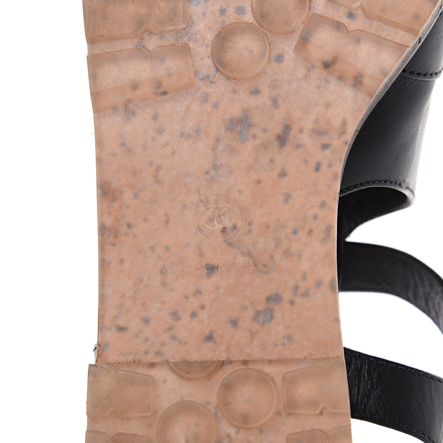 Chanel Calfskin Cork CC Sandals 39.5 Black 8 of 11