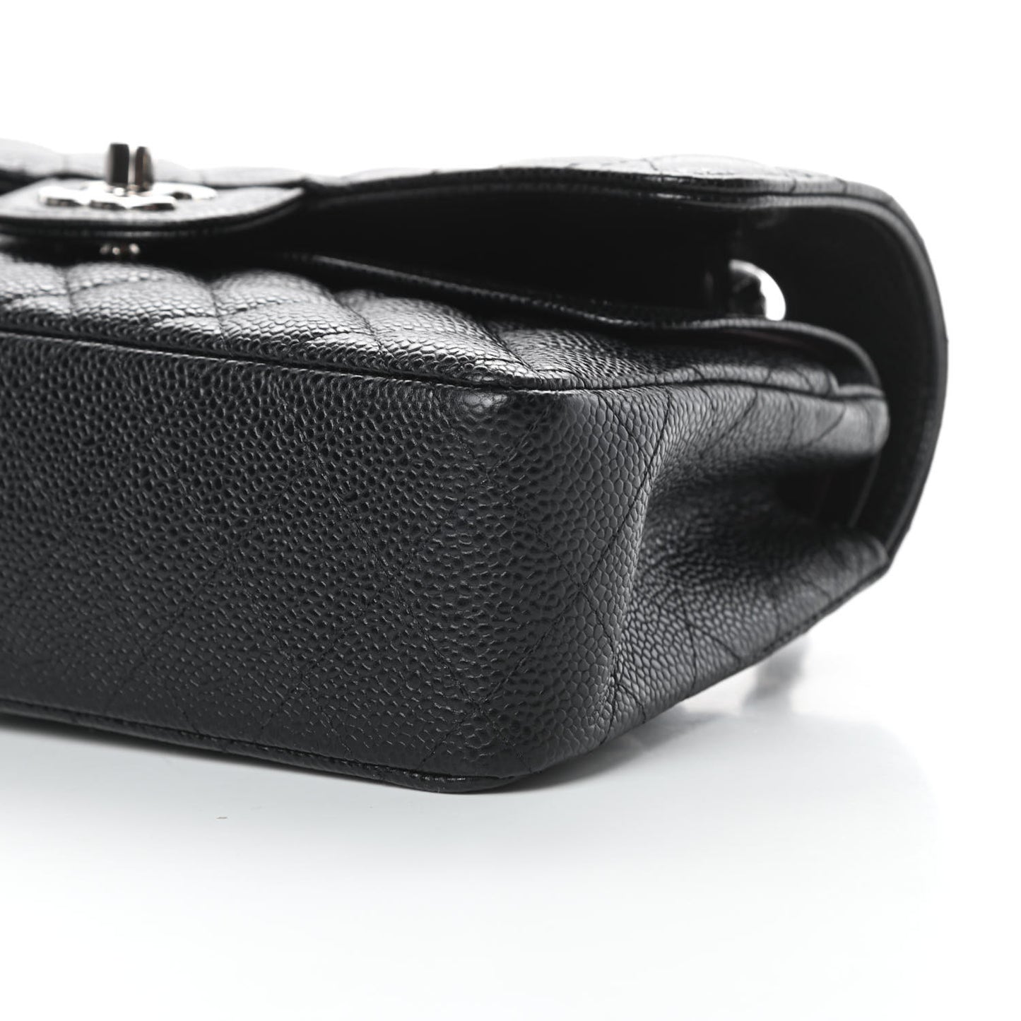 Caviar Quilted Small Double Flap Black