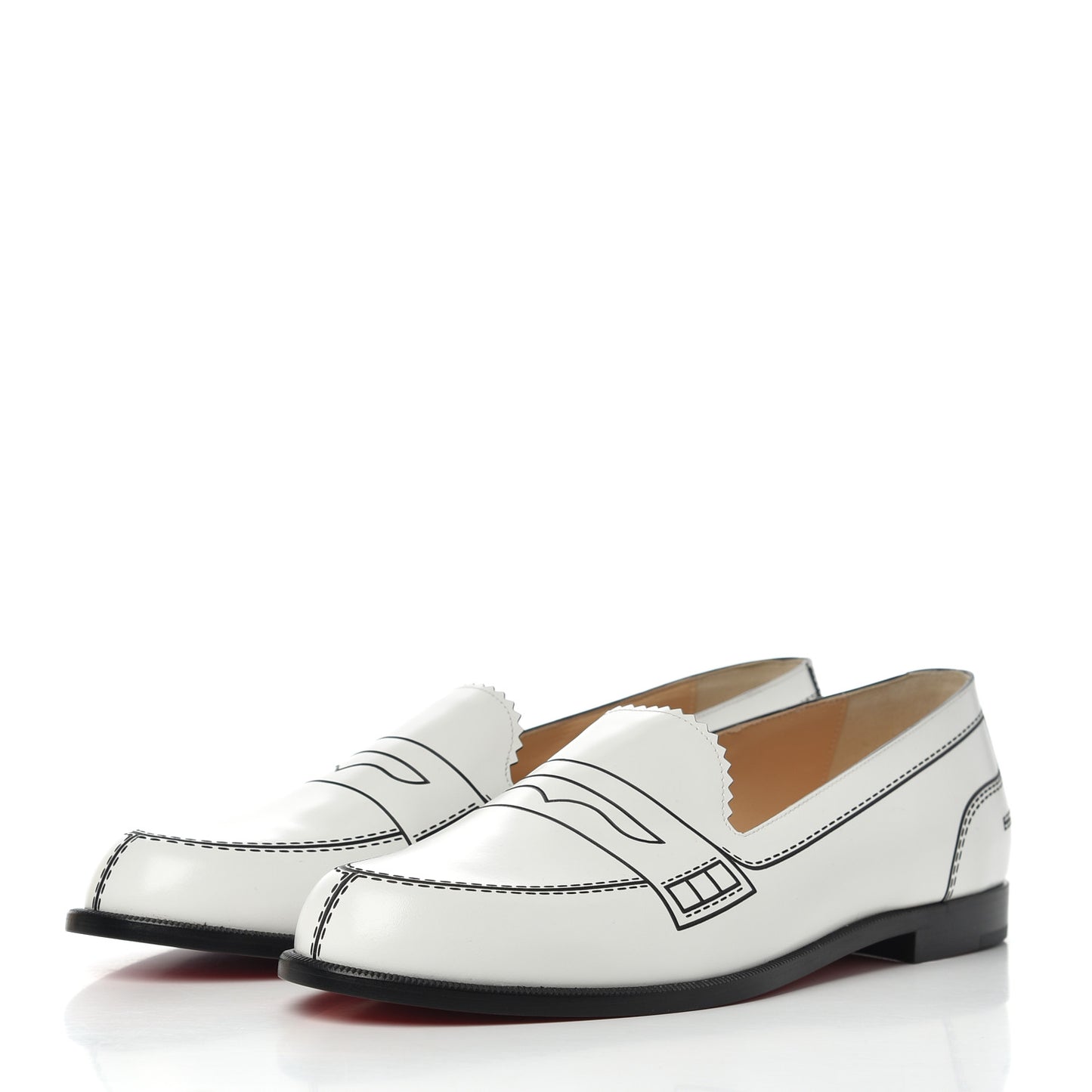Calfskin Women Mocalaureat Tromp L'oeil Loafers 39 White