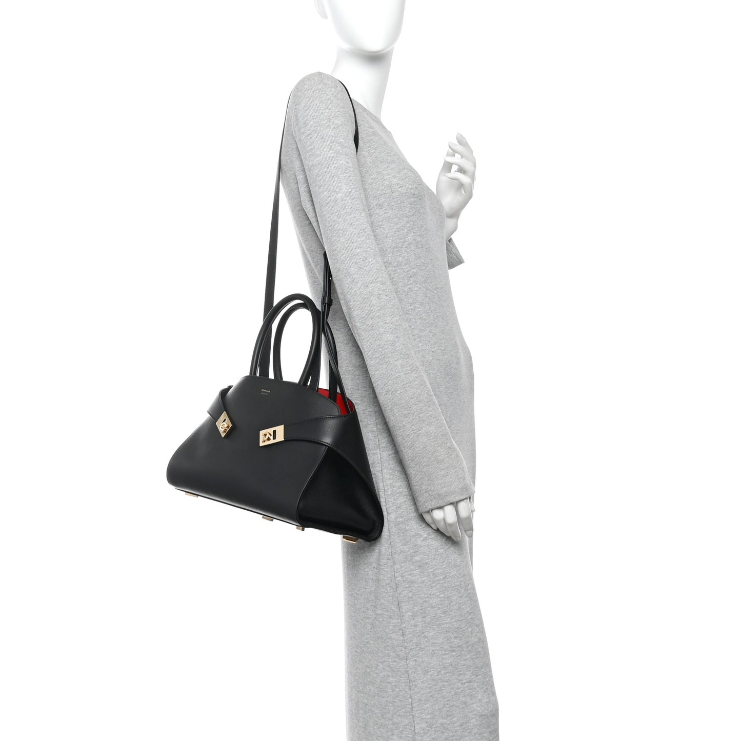 Calfskin Small Hug Bag Black
