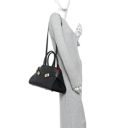 Salvatore Ferragamo Calfskin Small Hug Bag Black 2 of 9