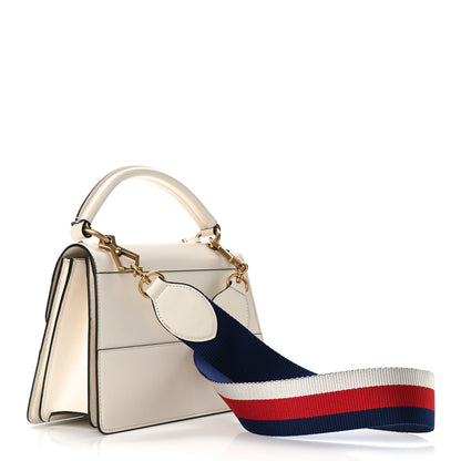 Gucci Calfskin Sylvie Web Small Queen Margaret Top Handle Bag White 4 of 10