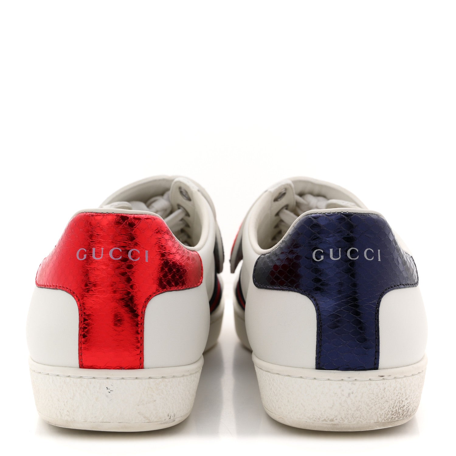 Gucci Calfskin Ayers Web Blind for Love Embroidered Womens Ace Sneakers 40.5 White 6 of 13