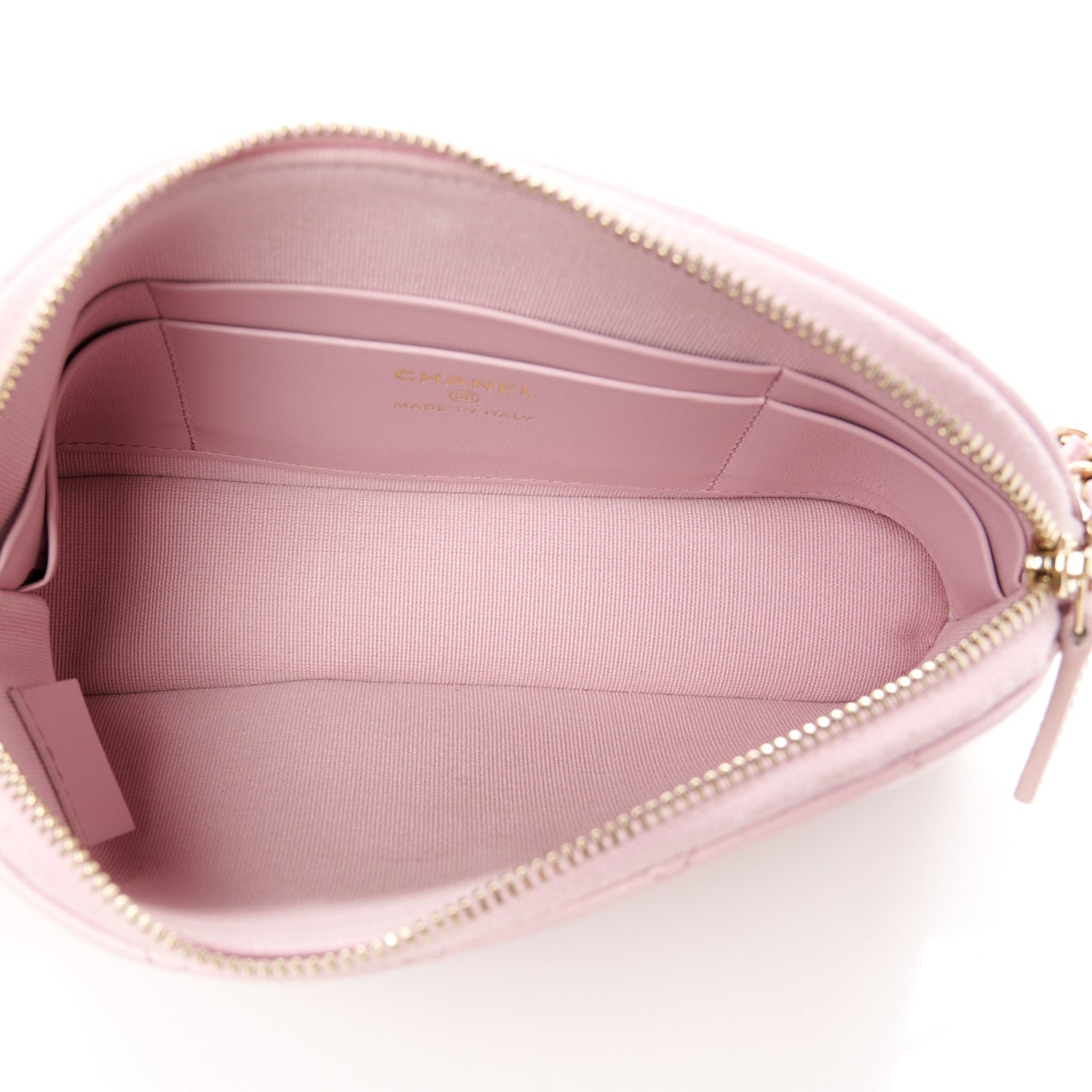 Caviar Quilted Classic Clutch With Chain Pink