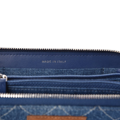 Chanel Denim Quilted Medium Zip Wallet Blue 8 of 11