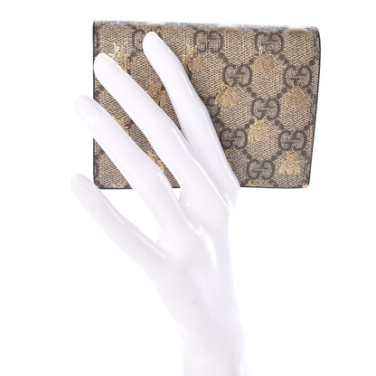 Gucci GG Supreme Monogram Bee Print Card Case 2 of 9