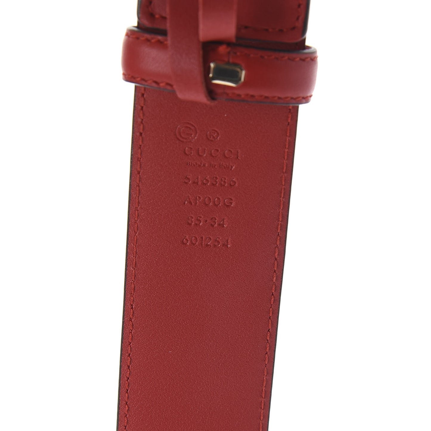 Moon Calfskin Interlocking G 37mm Belt 85 34 Vibrant Red