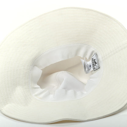 Hermes Linen Colette Hat 56 Warm White 4 of 5