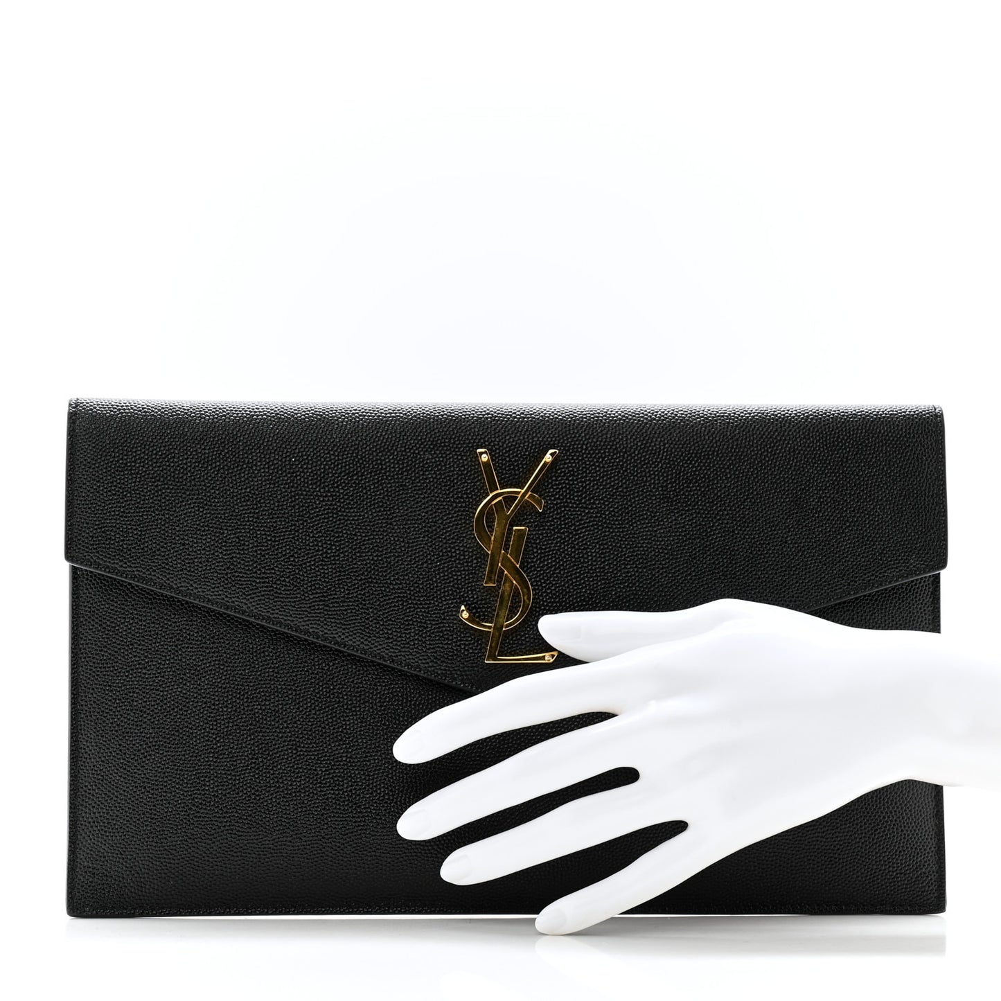 SAINT LAURENT Grain De Poudre Uptown Pouch Black