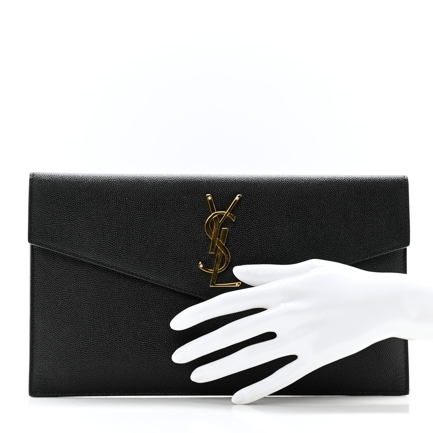 Saint Laurent SAINT LAURENT Grain De Poudre Uptown Pouch Black 2 of 7
