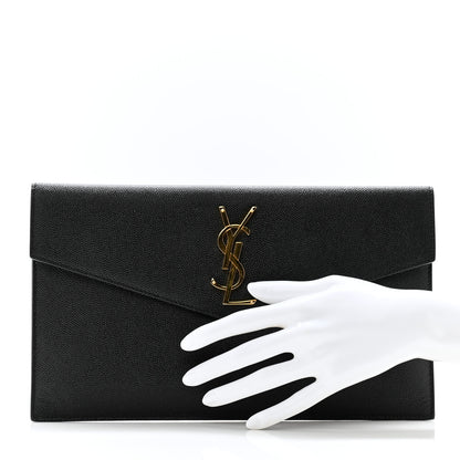 Saint Laurent SAINT LAURENT Grain De Poudre Uptown Pouch Black 2 of 7