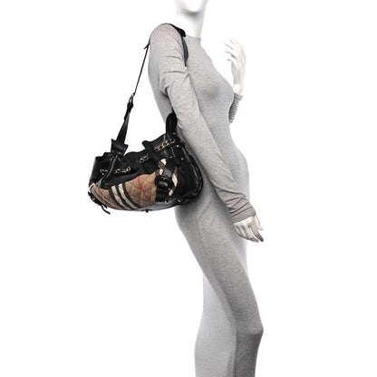 Burberry Grainy Calfskin House Check Margaret Bag Black 3 of 11