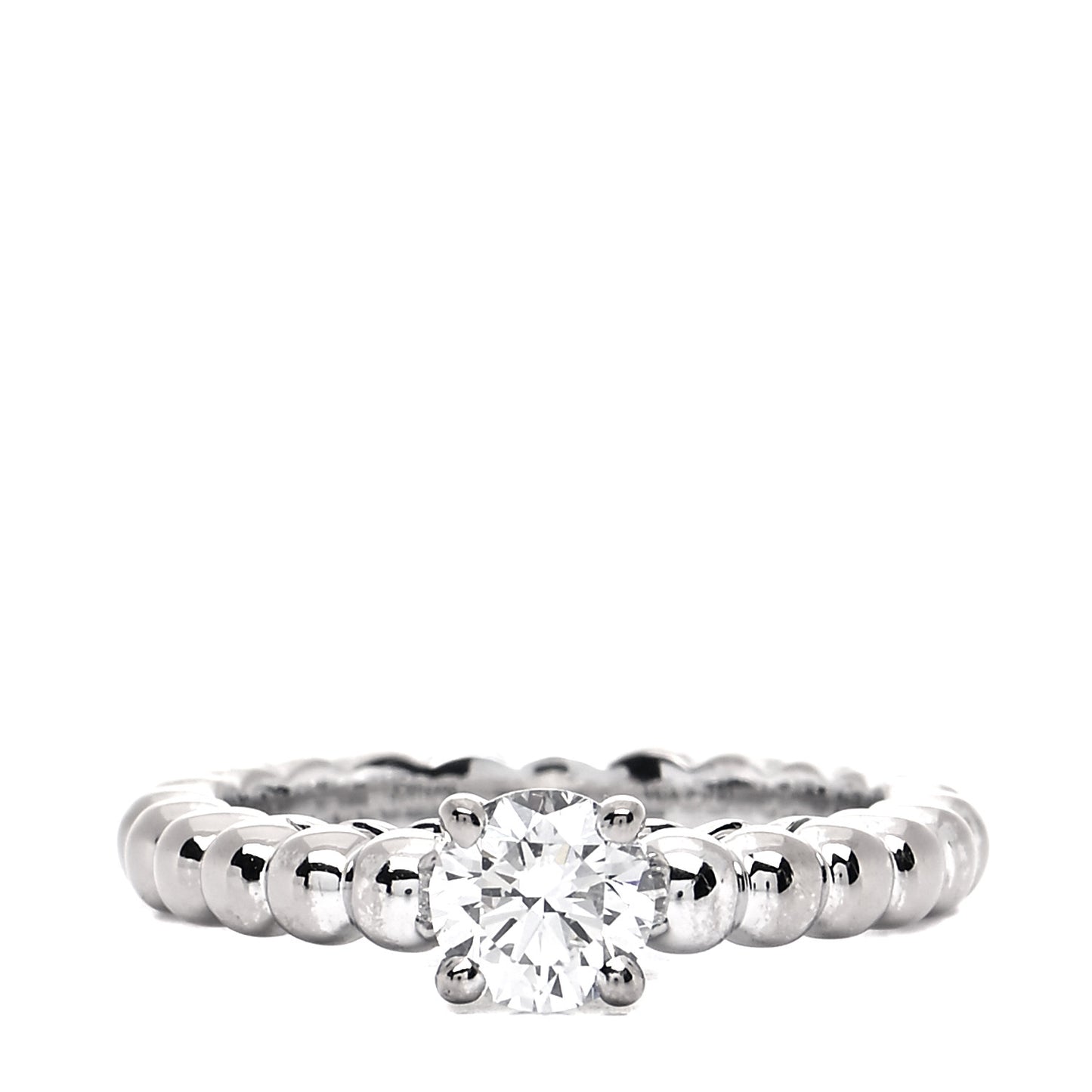 Platinum Diamond .53ct Perlee Solitaire Engagement Ring 49 4.75