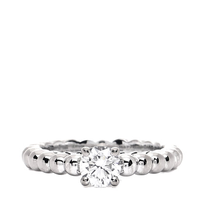 Van Cleef & Arpels Platinum Diamond .53ct Perlee Solitaire Engagement Ring 49 4.75 1 of 9