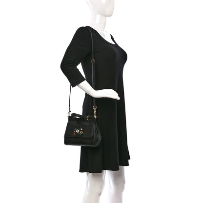 Dolce & Gabbana Stampa Iguana Crystal Small Miss Sicily Satchel Black 2 of 8