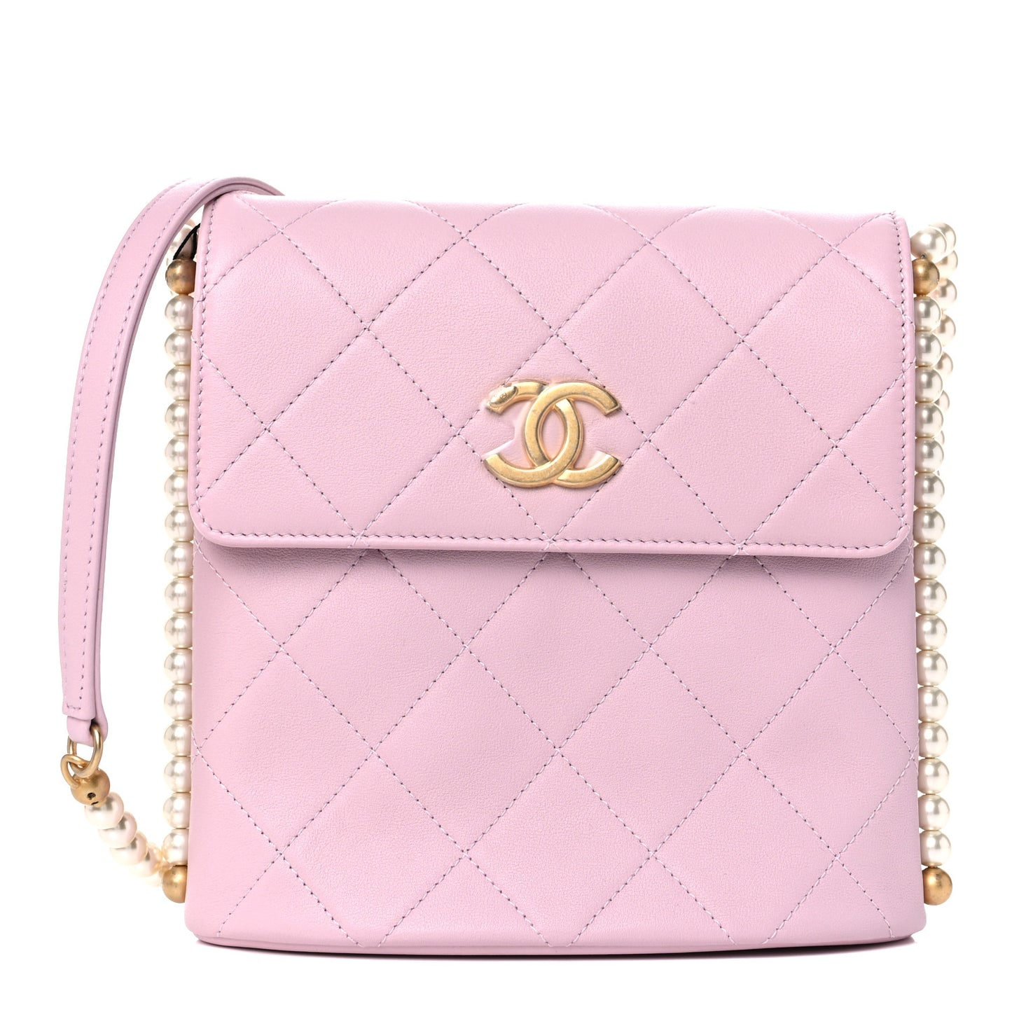 Calfskin Quilted Pearl Small About Pearls Hobo Bag Light Pink